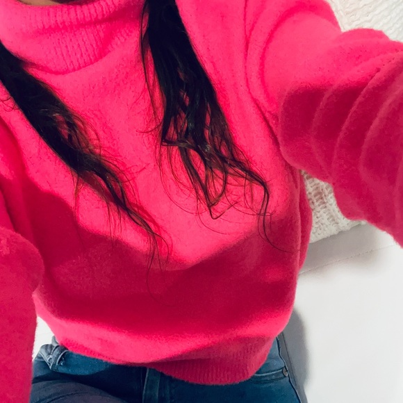 Pink Zara Sweater 💗 Cropped 💗 Size Small 💗 Turtleneck Sweater - Picture 1 of 1